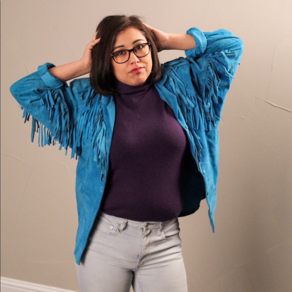Teal Vintage Suede Jacket